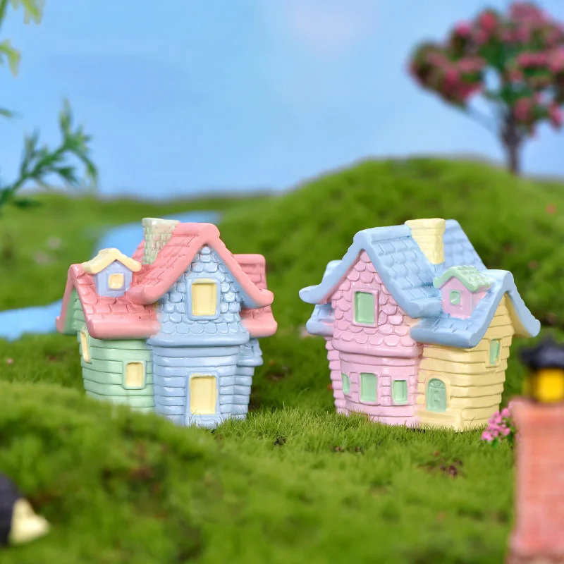 Balloon Flying House Fairy Garden Miniatures DIY Succulent Landscaping Decoration Accessories Terrarium Figurines Resin Craft