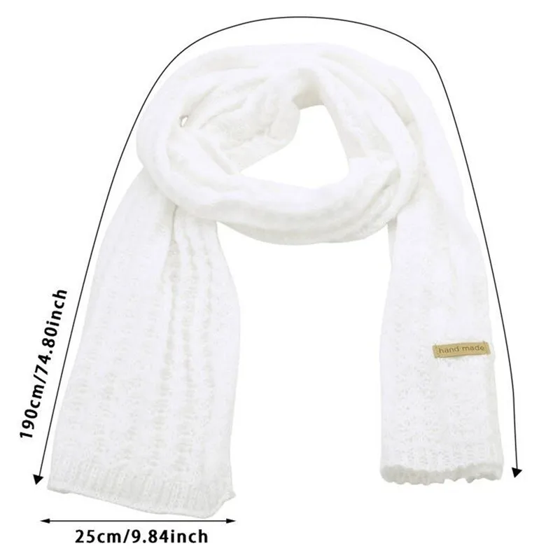 2024 New Winter Knitted Scarf For Women Men Outdoor Warm Shawl Woolen Neckerchief Female Soft Polyester Fiber Muffler