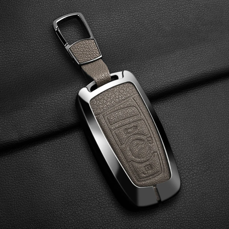 الماعز الجلود سبائك الزنك سيارة مفتاح القضية لسيارات BMW X1 X3 X4 X5 1 3 5 7 سلسلة F10 F15 F16 F20 F30 F10 F25 M3 M4 M5 سيارة حافظة مفتاح بعيد #5