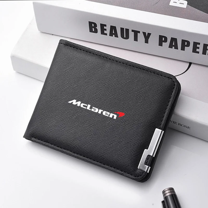 Monedero para hombre con diseño de coche, tarjetero con ranura para múltiples tarjetas, tarjetero para tarjetas de crédito para Mclaren 720S GT 570 600LT 540C P1 Alcantara