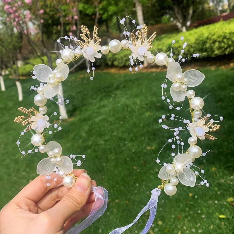 

Birthday Performance Host Hair Accessories Princess Super Fairy Forest Series Pink Flower Wreath Headband Accessories