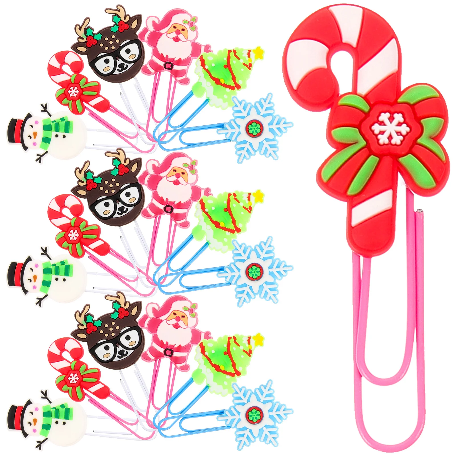 

24Pcs Christmas Paperclip Bookmarks Decorative Christmas Paper Clips for Office School File Document Clips Cute Holiday Paper