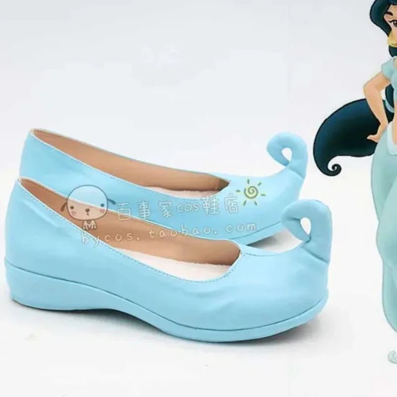 Didi 211Halloween Aladdin Cosplay lámpara mágica princesa jazmín zapatos azules indios disfraz de juego de rol
