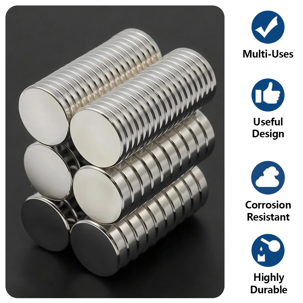 Super Powerful  Neodymium Magnet Round N35 20/25x2/3/4/5mm Strong Permanent Magnetic NdFeB Refrigerator High Performance Magnets