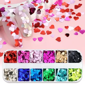 閃亮浪漫愛心美甲亮片情人節美甲配件心型美甲裝飾用品 10 最佳銷售 心型閃光 - №3