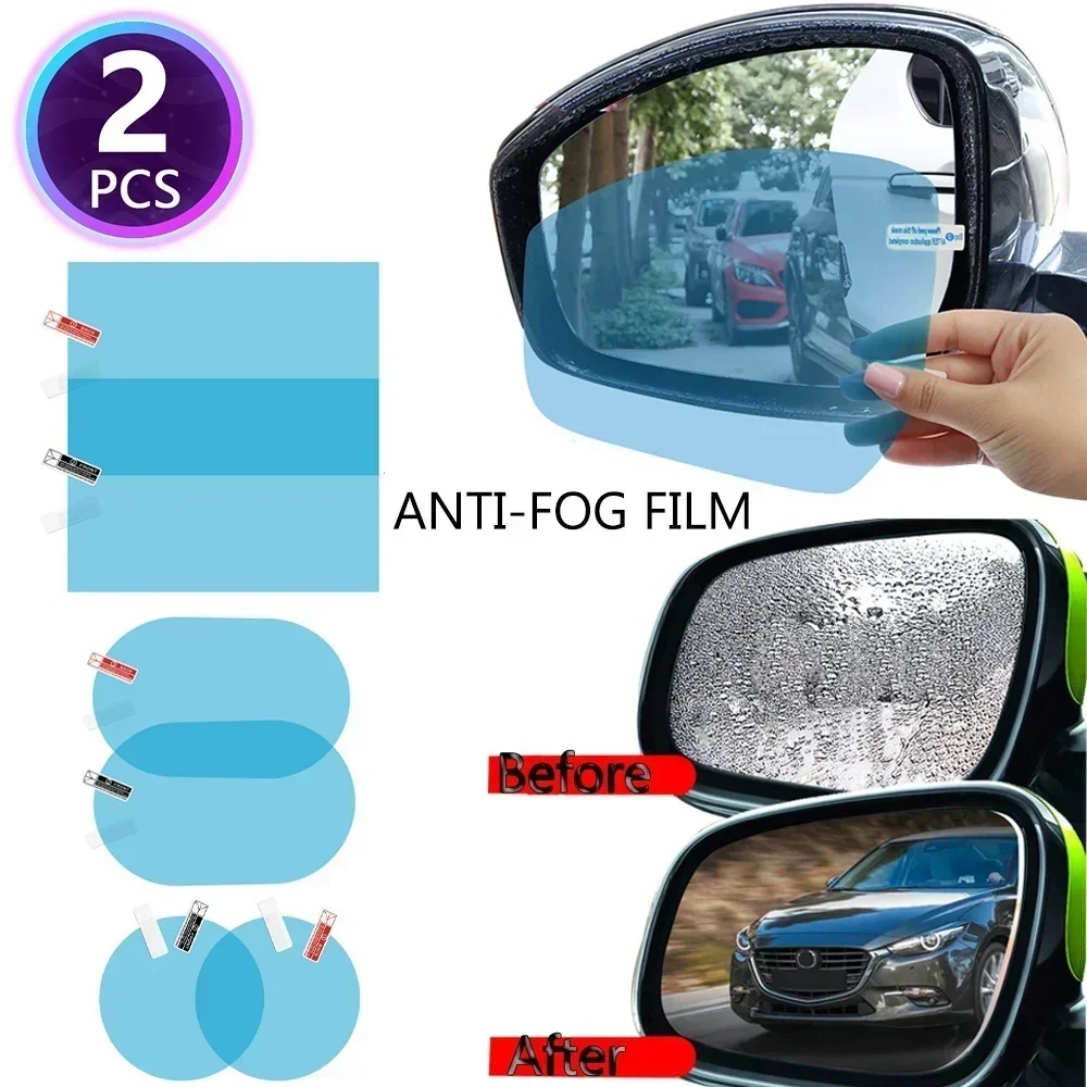 Car Rearview Mirror Protective Film Anti Fog Membrane Anti-Glare Waterproof Rainproof Car Sticker Clear Film