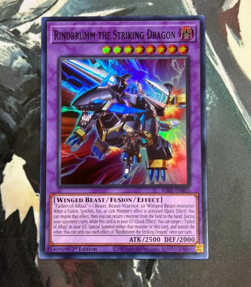 

Yugioh KONAMI TCG RA02-EN025 Rindbrumm the Striking Dragon Super Rare English 1st Edition Collection Mint Card