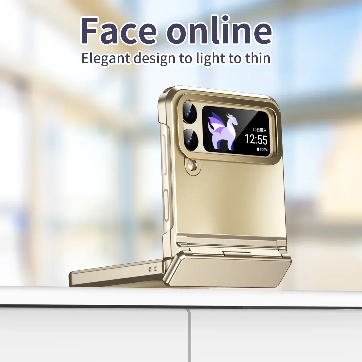 

Colorful Electroplated smartphone Phone Case For Samsung Galaxy Z Flip 7 6 5 4 3 5G Hinge Plastic Back Cover mini Case