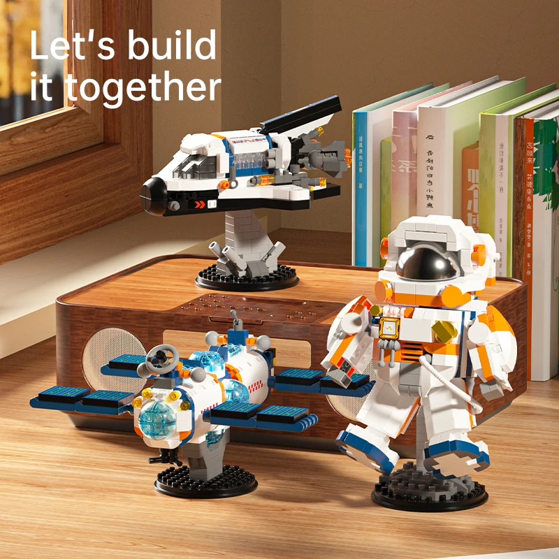 300+ PCS Space Exploration Building Block Set Fun Novel Assembly Play Toy for Home Decoration