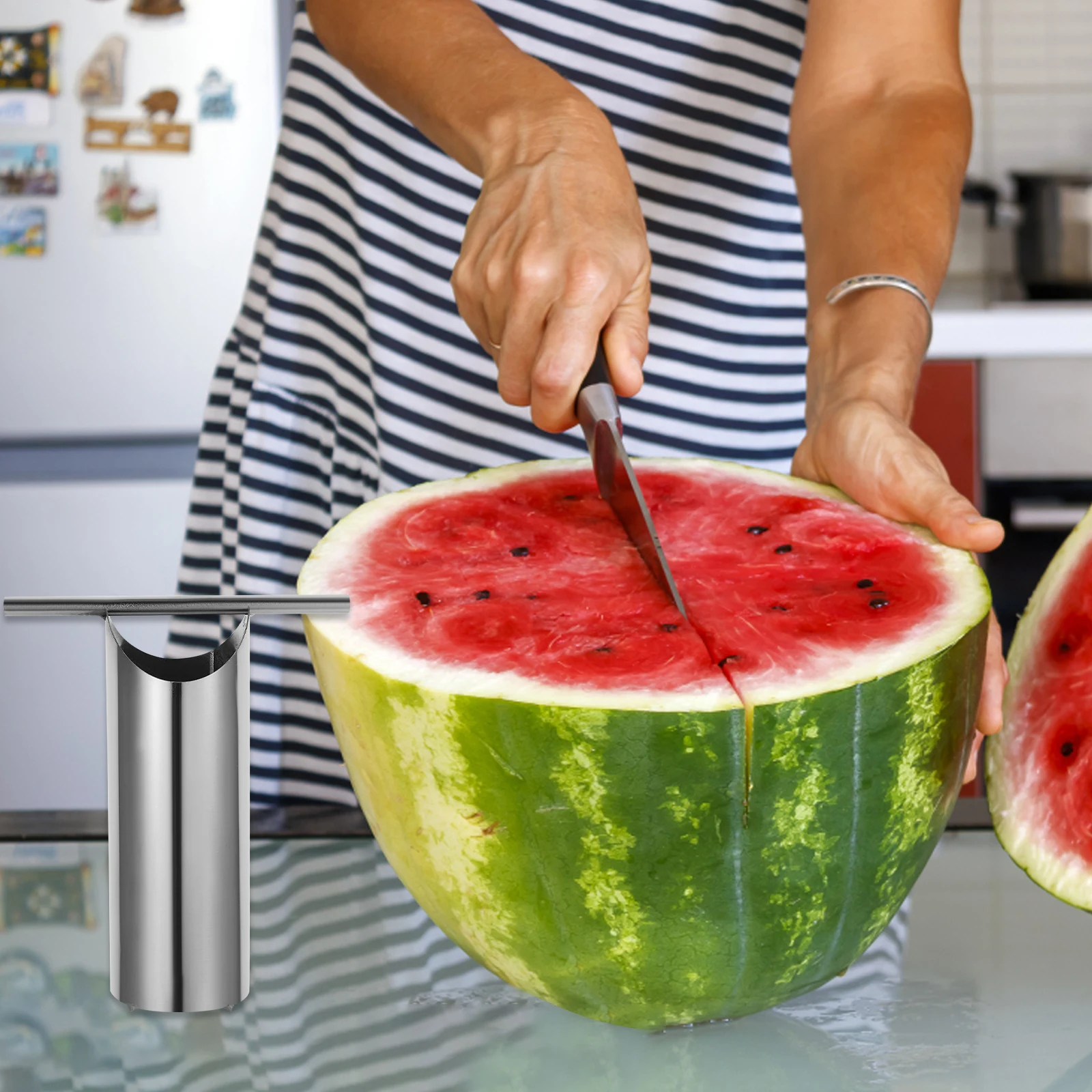 

Watermelon Puncher Size Stainless Steel Kitchen Tool for Fruit Fruit Puncher Melon Core Watermelon Opener Removal