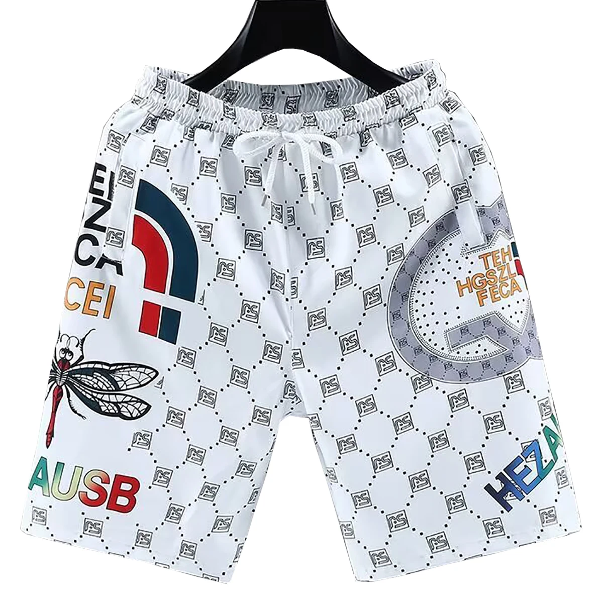 Men's Casual Shorts Printed With Cartoon Letter Patterns Summer Loose Beach Pants Color Multiple Styles Choose From