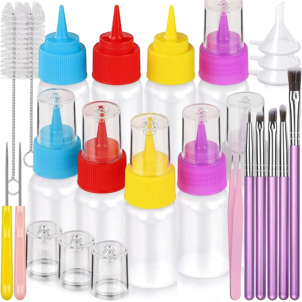 A20I Cookie Decorating Kit,Icing Bottle,Squeeze Writer Bottles (1 and 2 Ounce), Brush for Cake Decorating,Food Coloring Tools