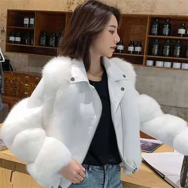 2023 Winter Temperament Women New Full-Skin Fur Coat With High Imitation Fox Fur For Female Slim Fur jacket In Online Celebrity