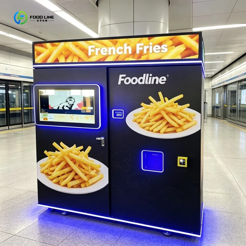 Smart Full Automatic French Fries Vending Machine with High Efficiency FL Customized Heating Fast Food Vending Kiosk