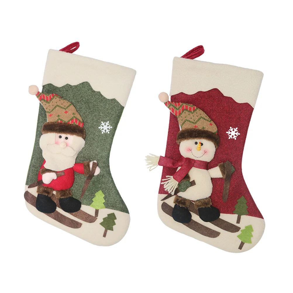 

Santa Claus Hanging Decor Christmas Stocking Gift Bag Premium Nonwoven Kids Gift Home Festival Decoration Reindeer