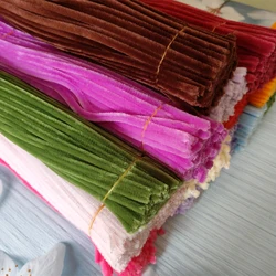 100pcs 30cm Twist Wire Chenille Stems Pipe Cleaners Plush Stick Strips Educational Toys Handmade Material DIY Craft Supplies