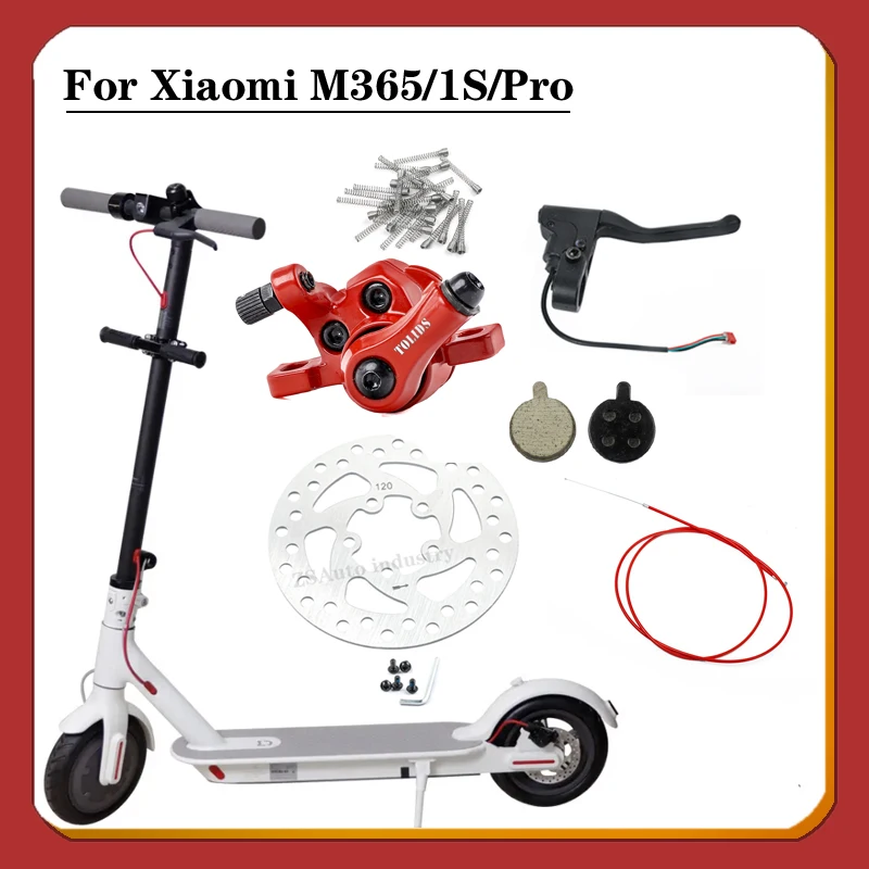 For Xiaomi Mijia M365 Por Electric Scooter Replacement Parts Brake Disc Rotor Caliper Brake line Brake Handlebars Grips