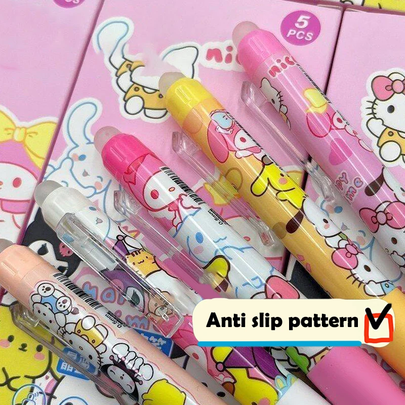 4/5 قطعة سانريو الحرارية قابل للمسح قلم محايد اللون قابل للمسح قلم محايد اللون الكتابة السلس أقلام اللوازم المكتبية طالب القرطاسية