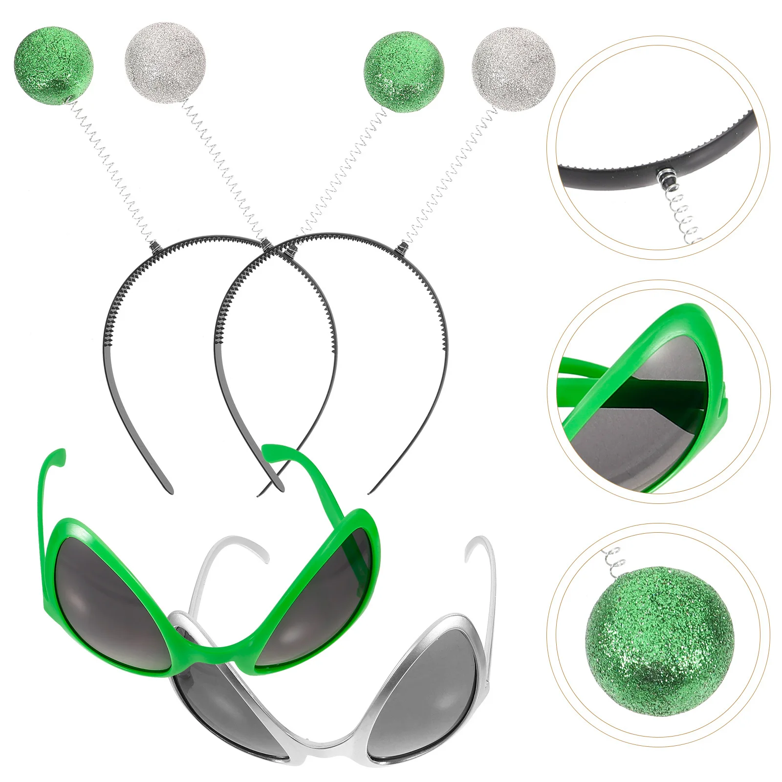 1Set Headband Sunglasses Unique Cosplay Party Accessories Funny Costume Props Novelty Eyeglasses for Adults