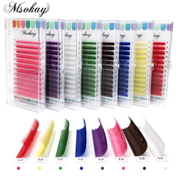 kekelala C/D/L/LU Colored Eyelash Extention 8-15 Mix Length False Colorful Individual Eye Lash Natural Grafted Lash Supplier