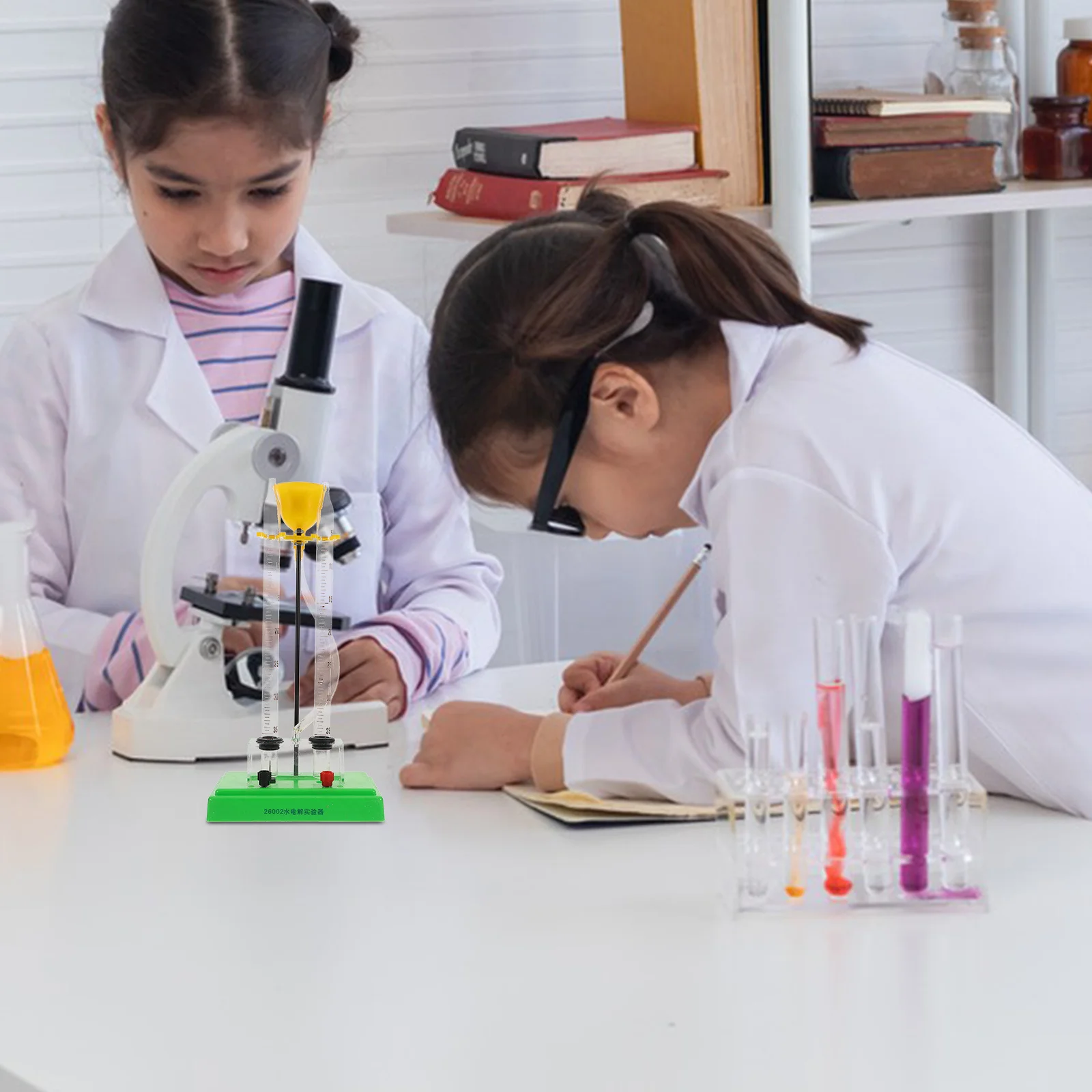 เครื่องอิเล็กโทรไลซิสน้ำ ทนทาน ใช้เป็นสื่อการสอนในห้องปฏิบัติการ แสดงการผลิตออกซิเจน อุปกรณ์วิทยาศาสตร์เพื่อการศึกษา