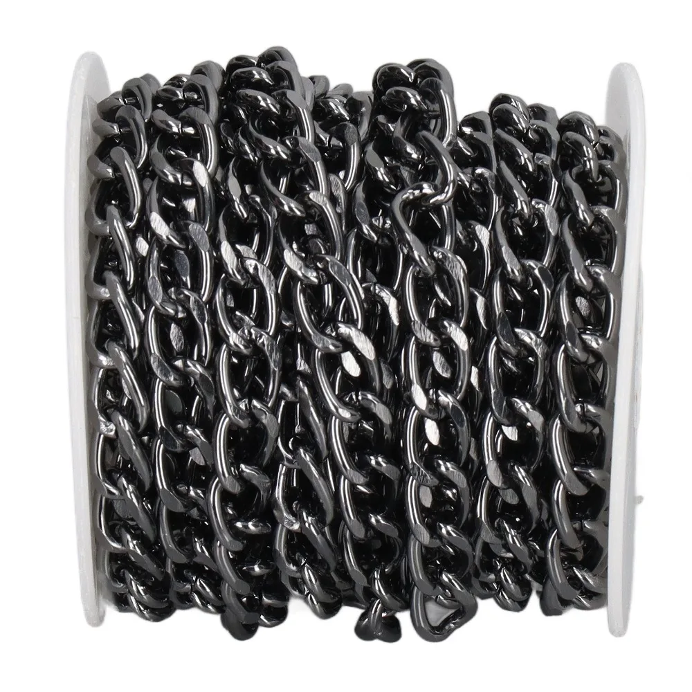 

Jewelry Tools Black Plated Aluminum Chain Twisted Chain Unwelded Chain Curb Chain Oval Links Chain Spool DIY Crafts