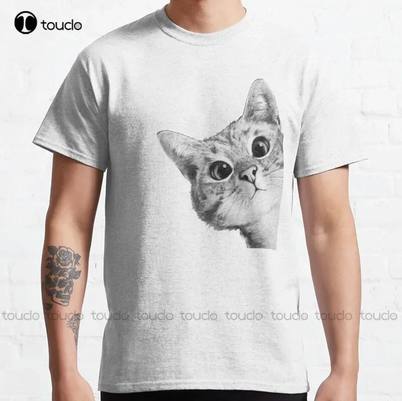 New Sneaky Cat Classic T-Shirt Womans Shirts S-5Xl Cotton Tee Shirt cute shirts for teen girls Unisex