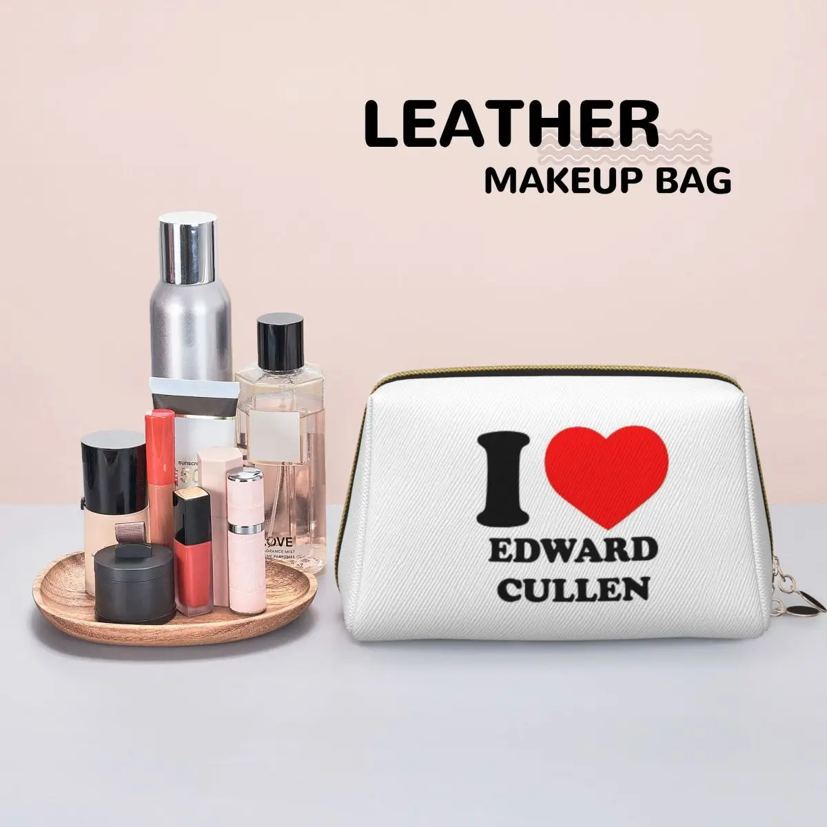 Edward Cullen Twilight Women Cosmetic Bags Travel Makeup Organizer Pouch Toiletry Storage Dopp Kit Box