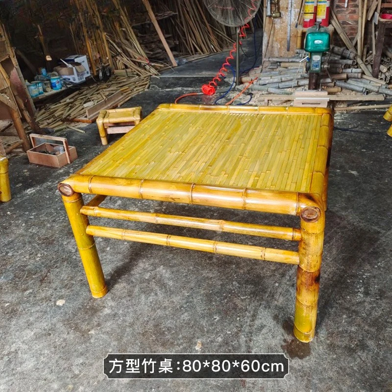 

Internet celebrity outdoor courtyard bamboo table and chair combination bamboo weaving balcony fireplace tea hot pot Baxian