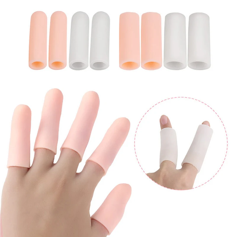 Silicone dedo protetor manga, anti-corte, resistente ao calor, grandes ferramentas de cozinha, 5pcs