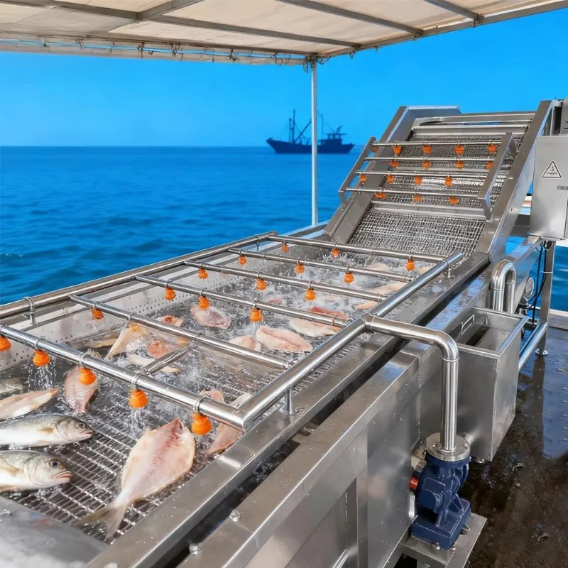 Automatic Water Saving Air Bubble Fish/shrimp Cleaning Machine Seafood Washing Machine Customized
