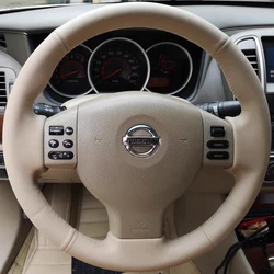 Custom Car Steering Wheel Braid Cover 100% Fit For Nissan Tiida 2004-2010 Sylphy 2006-2011 Versa Note 2007-2011 Car Accessories