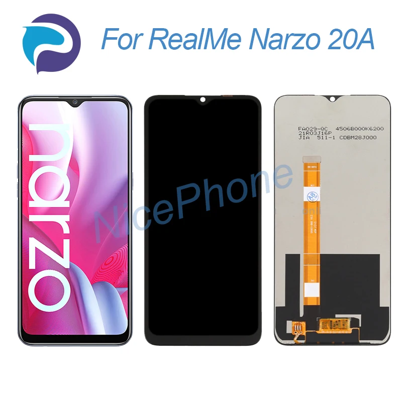 

ЖК-дисплей для RealMe Narzo 20A, сенсорный экран, дигитайзер, замена RMX2050 1600*720 для RealMe Narzo 20A, экран, ЖК-дисплей