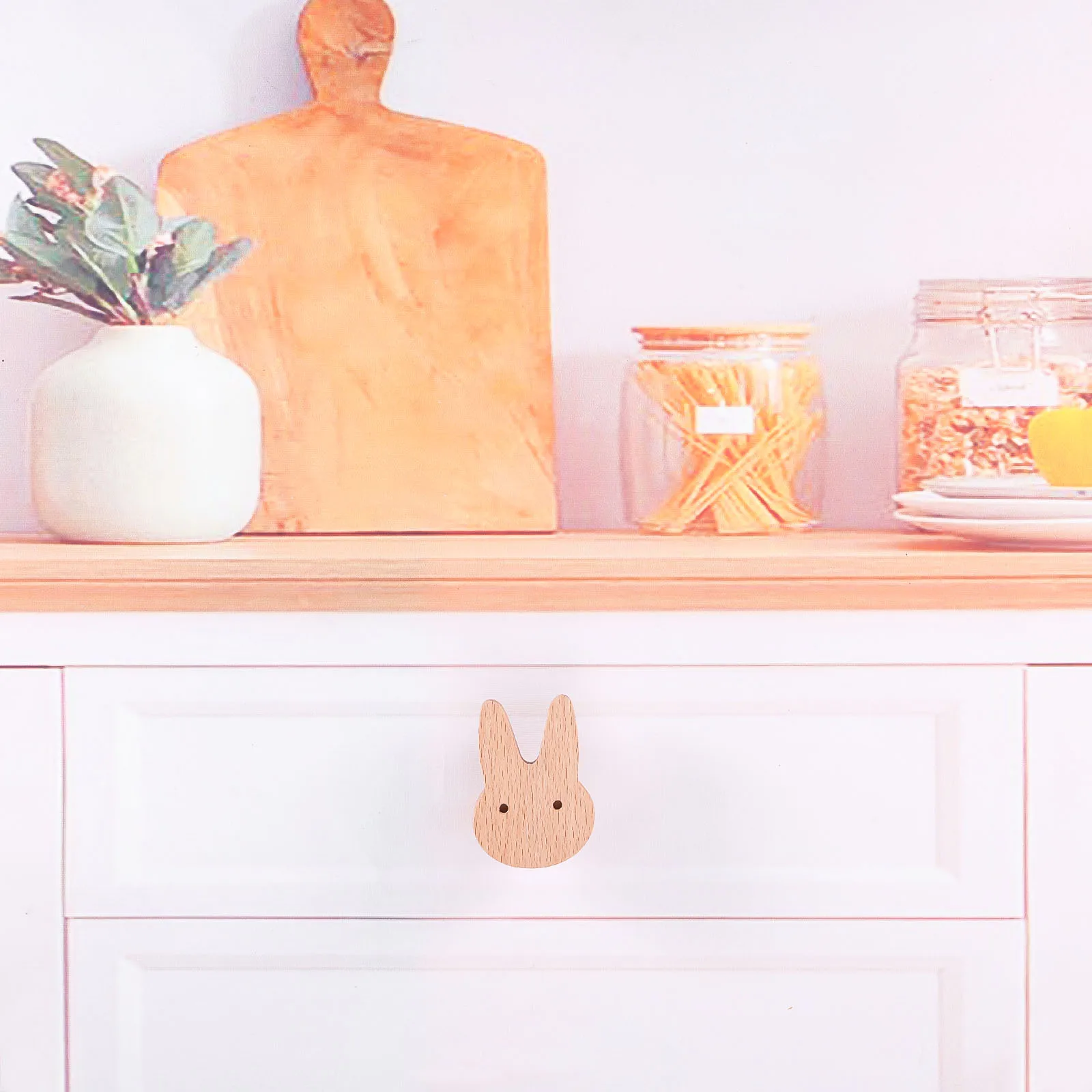 Cute Cloud/Rabbit/Whale Shaped Furniture Cupboard Cabinet Door Wooden Pull Knob with Screw Dressers Drawer Chest Wardrobe Handle