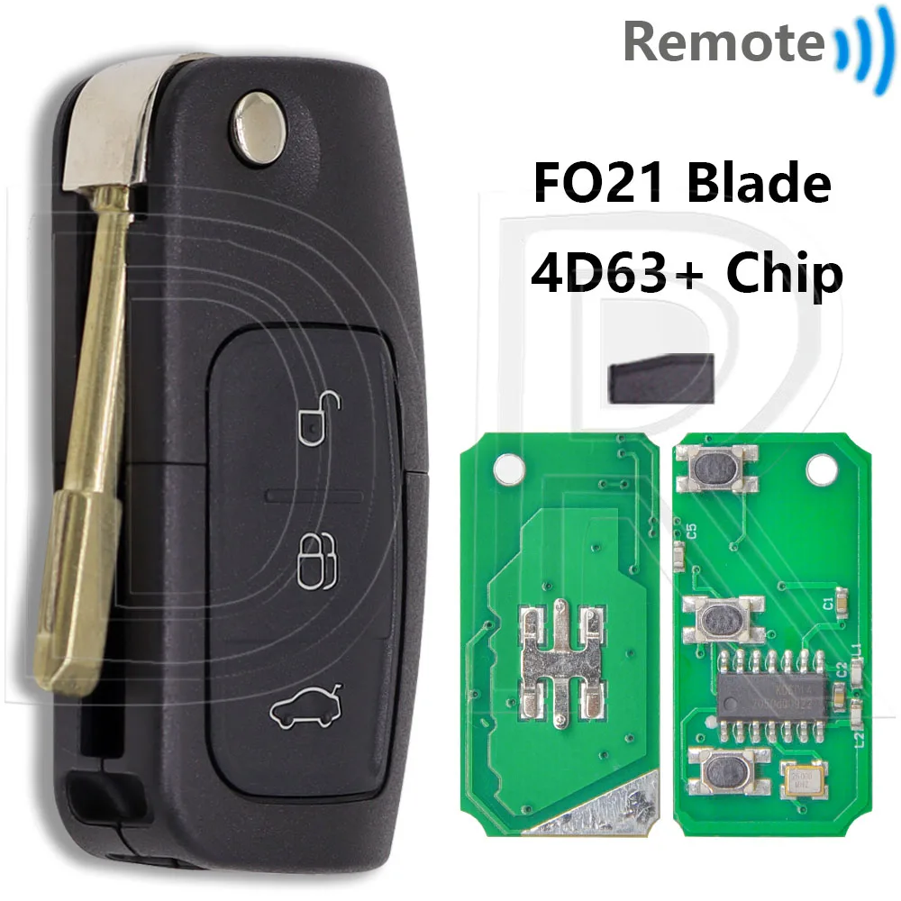 Great 315/433MHz 4D60/4D63+ Chip Flip Car Remote Smart Control Key For Ford Focus Fusion Transit Fiesta Mondeo Galaxy image 3