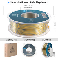 Geeetech Silk PLA Filament for 3D Printer 1.75mm Dimensional Accuracy +/- 0.03mm Double Color 3D Printing Material 1KG