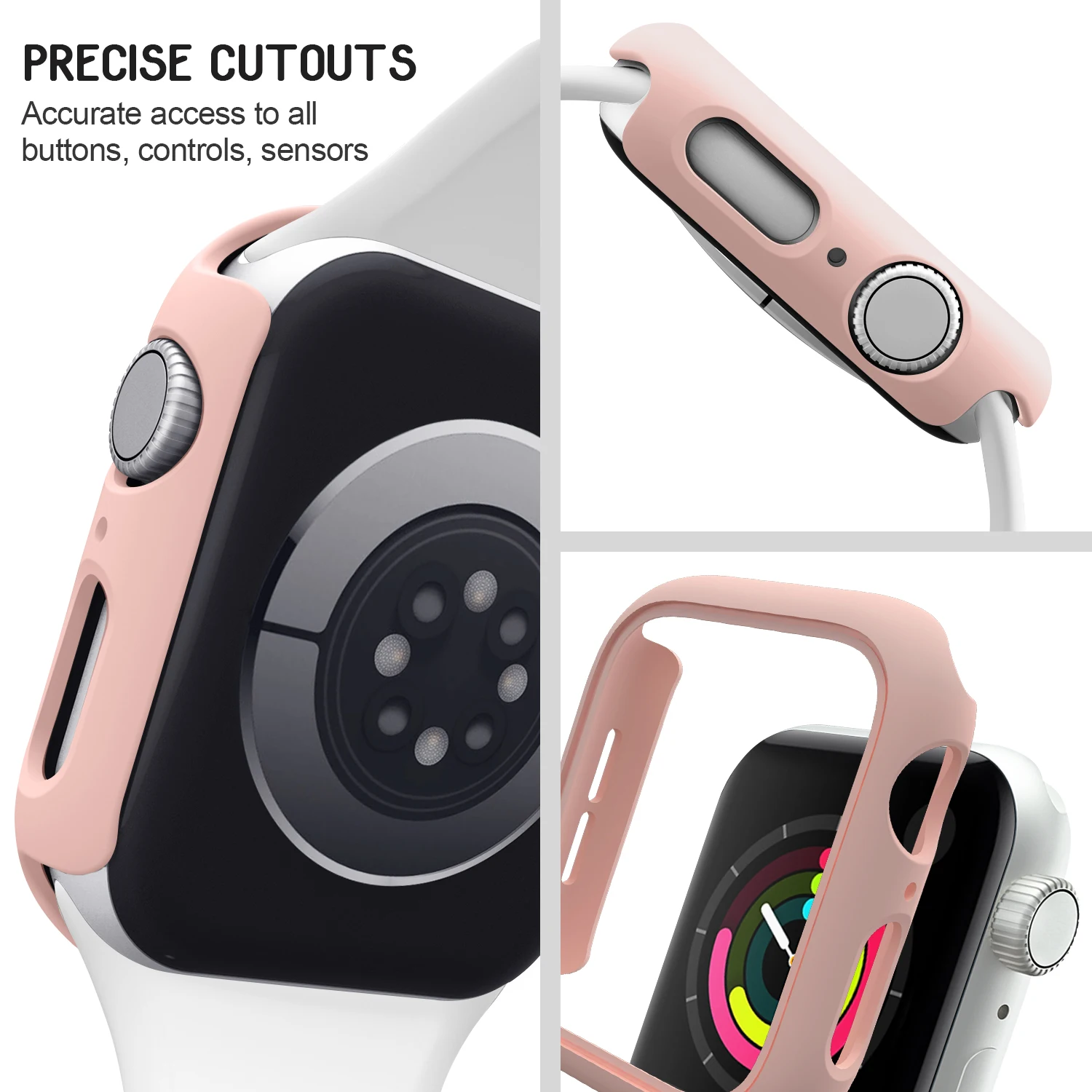 Matte Cover for Apple Watch 45mm 41mm 38mm 42mm 40mm 44mm, Hard PC Bumper Protective Case Frame for iWatch SE 9 8 7 6 5 4 3 2 1