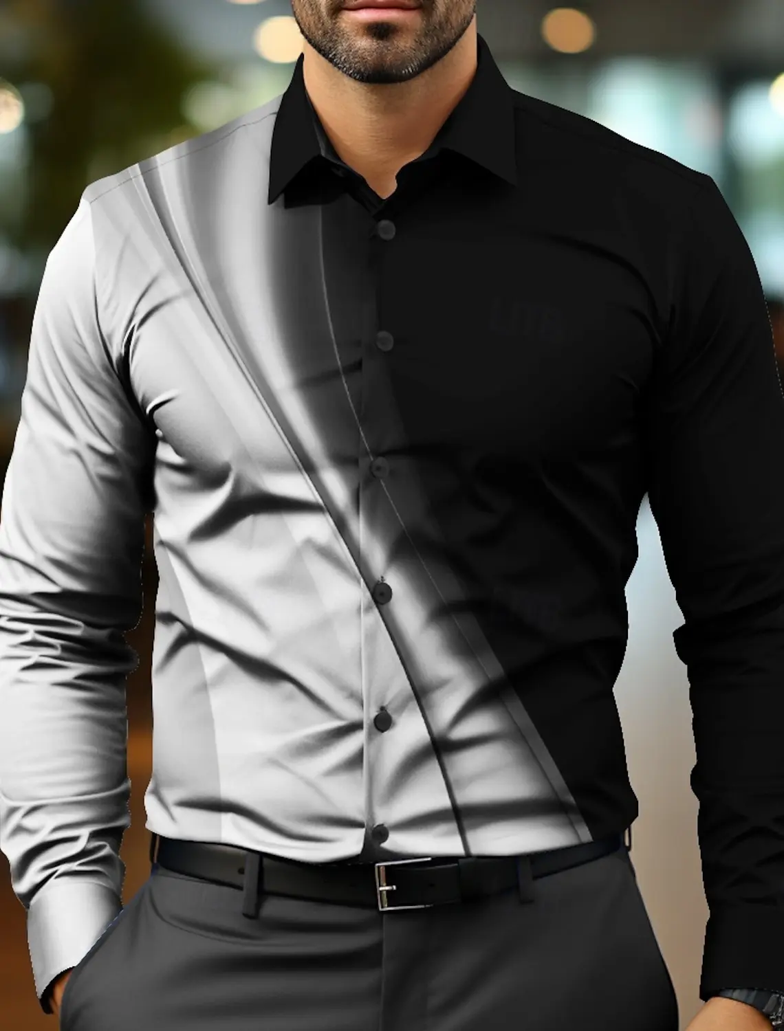 

Ombre Casual Business Casual Men's Dress Shirt Button Up Shirt Long Sleeve Party Evening Business Daily Shirt Collar Button Up