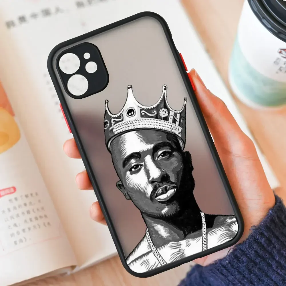 Rapper 2Pac Tupac Shakur Phone Case for IPhone 15 14 13 12 11 16 Pro Max Mini X XS XR 8 7 Plus SE2 Shockproof Hard Cover Fundas