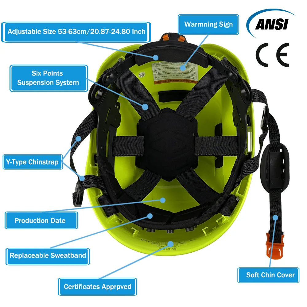 CE ANSI Forestry Safety Helmet Set 3 in 1 Chainsaw Hard Hat Mesh Face Shield Earmuffs for Arborist Logging Protective Work Cap A