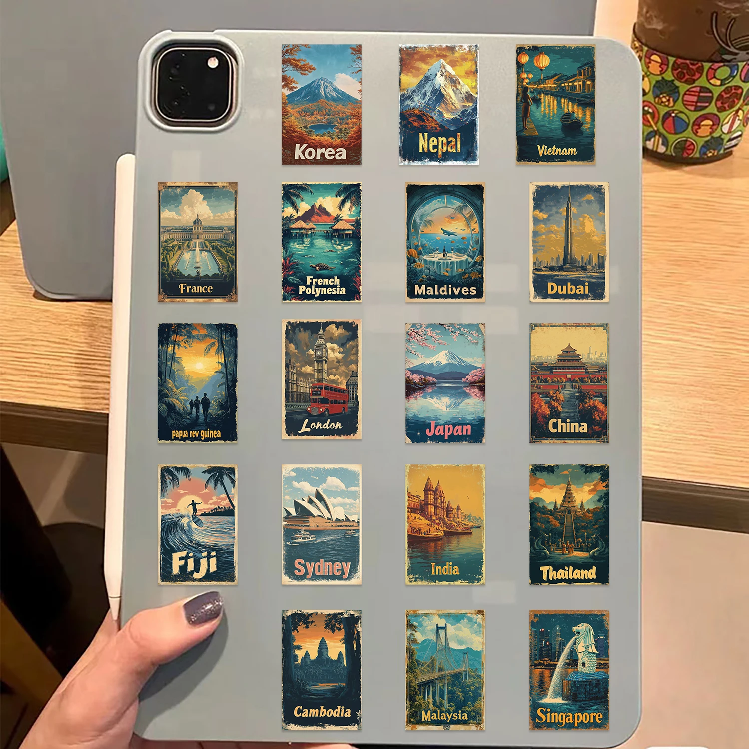 50 قطعة الكرتون الرجعية السفر المشارك مدينة الكتابة على الجدران ملصقات الديكور الأمتعة دفتر Diy بها بنفسك مقاوم للماء القرطاسية ملصقات البلاستيكية #2