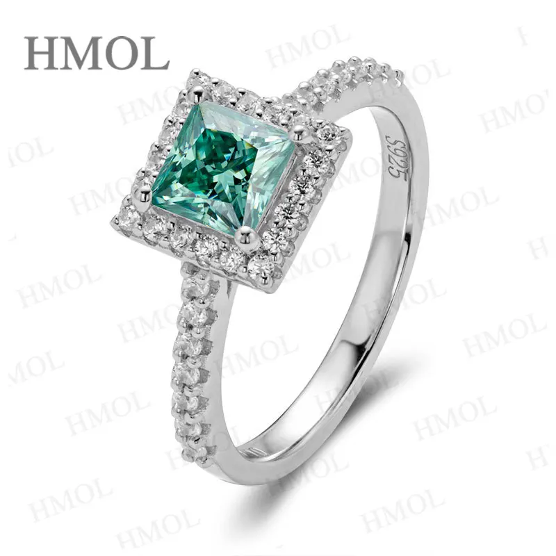 

Moissanite Princess Cut VVS1 Wedding Ring 925 Silver Engagement Ring with Stunning Sparkle Classic Bridal Jewelry for Women