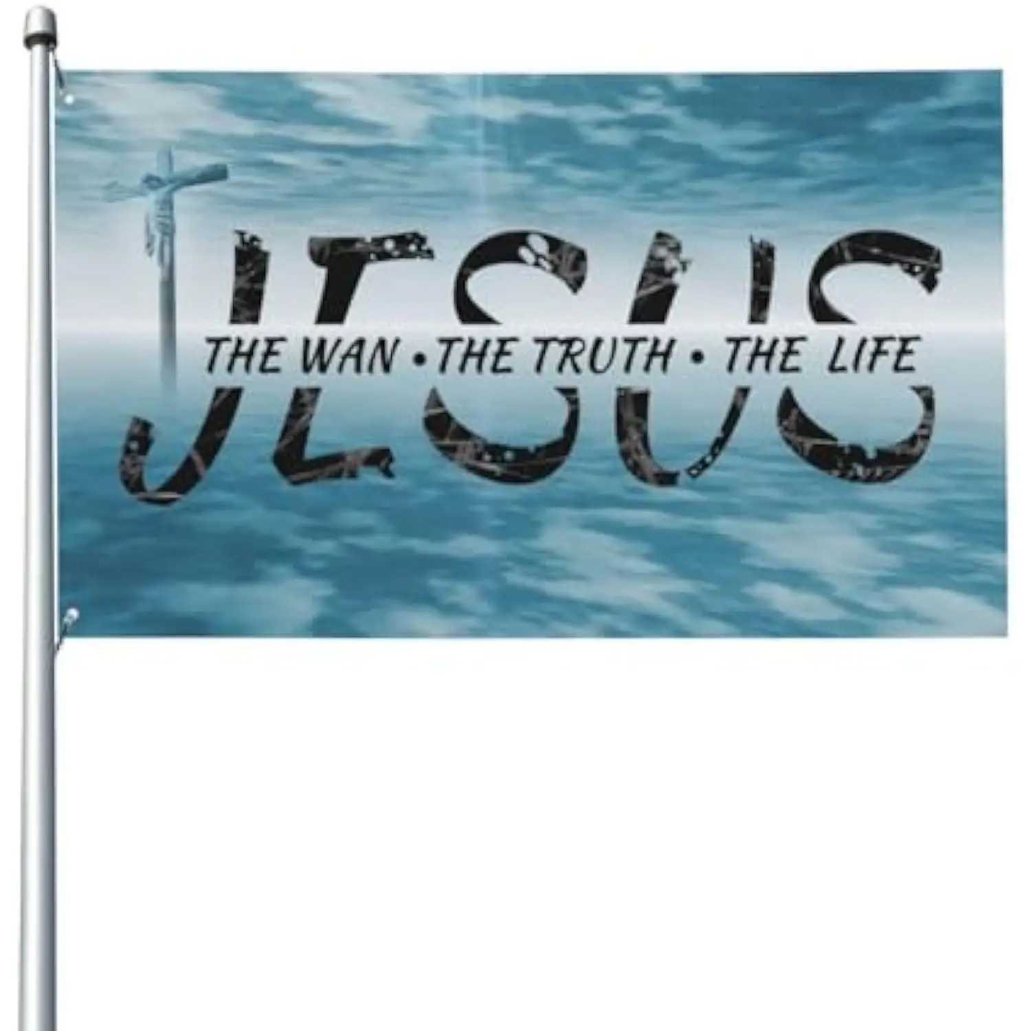 Jesus The Way The Truth The Life Christian Garden Flag Polyester Banner Outdoor Religious Decor