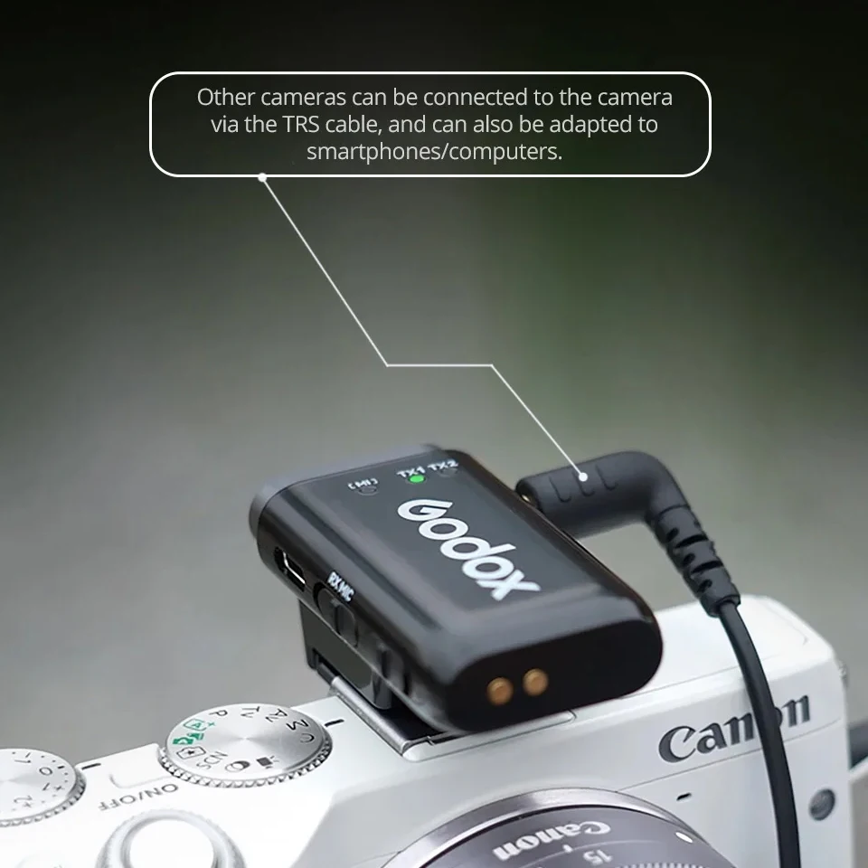 Godox WEC-S Kit 2.4GHz Wireless Microphone System for Cameras and Mobile Devices 656.2' Transmission Distance - view 3