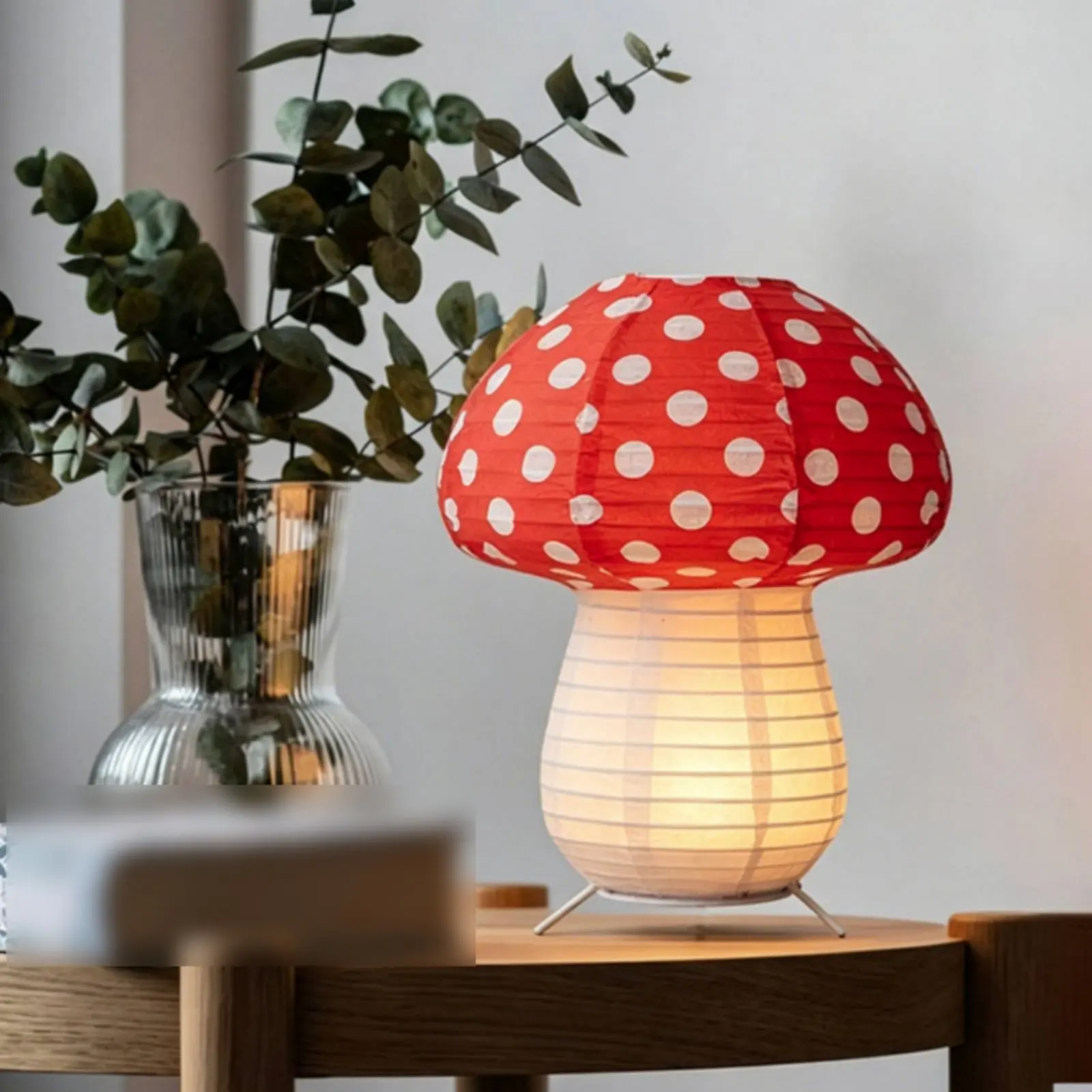 Paper Fungus Night Light Nordic Design Foldable Fungus Lamp Paper Lantern Lamp Decorative Room Decor Soft Radiance for Bedside