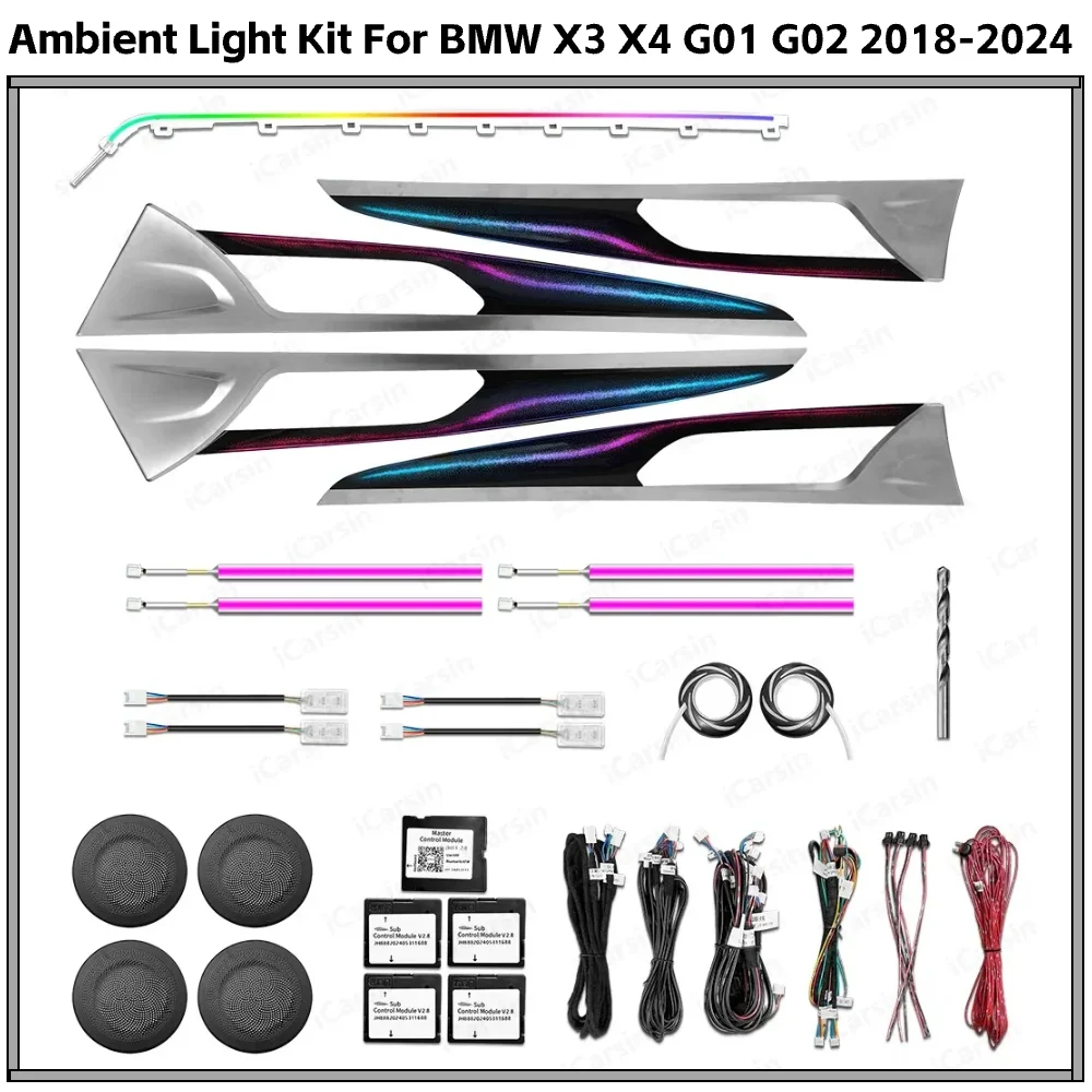 

Upgrade 256 Colors Symphony Car Interior Ambient Lighting for BMW X3 X4 G01 G02 2018-2024 Atmosphere Trim Accessories