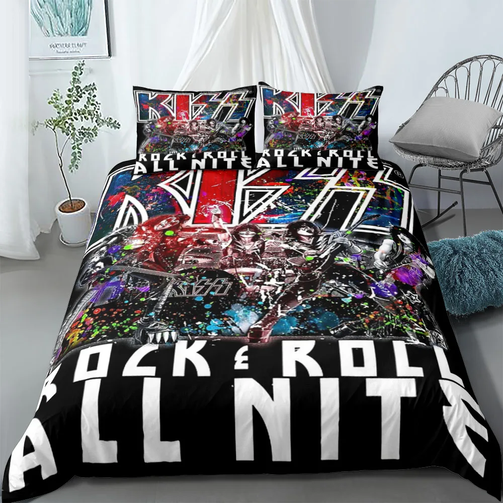 Rock n Roll Duvet Cover Set EU Single Double King US Twin Full Queen Size  Bedclothes