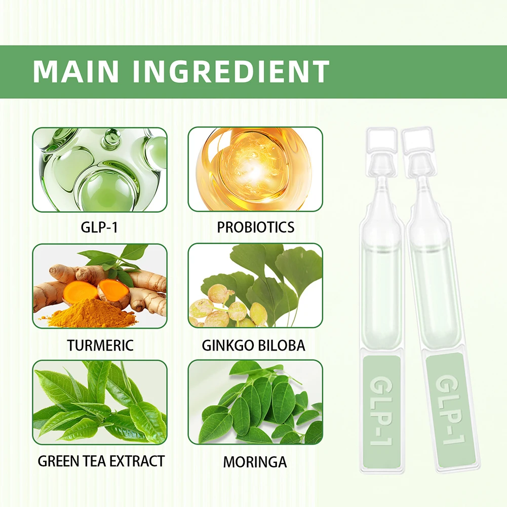GLP-1 قطرات GLP-1 مكملات فقدان الوزن للنساء والرجال قطرات سائل طبيعية متقدمة للعناية بالجسم، لجميع أنواع الجسم #5