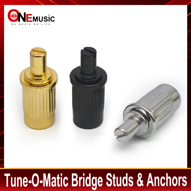 2Pcs Tune-O-Matic Bridge Studs & Anchors For Electric Guitar Chrome Black Gold for choose / Mount Diameter 6MM