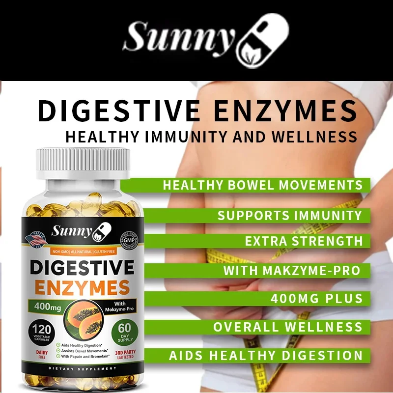 Digestive Enzyme Supplement Adult Digestive Enzyme Capsules Beneficial Bacteria Immune System Support and Healthy Digestion